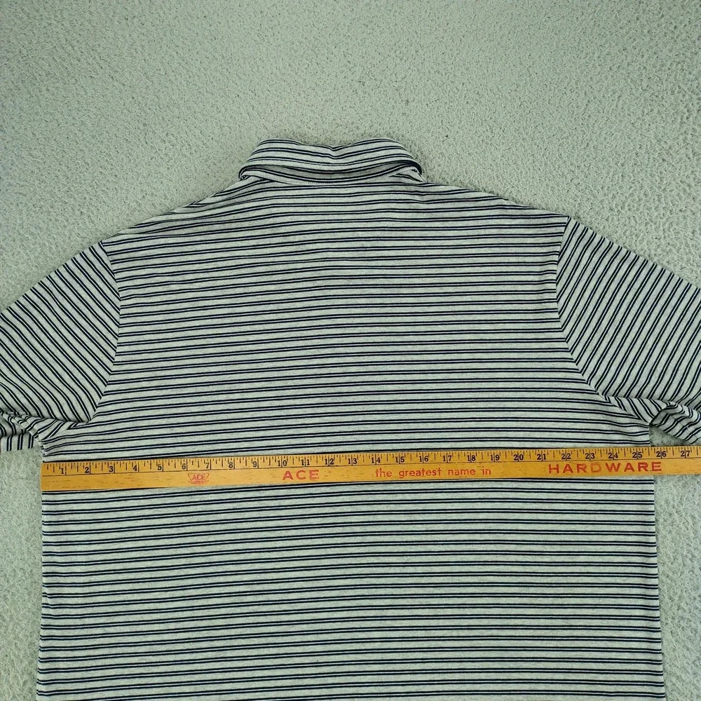 Polo Ralph Lauren Performance Polo Shirt Mens XL Gray Stripe Pocket Stretch